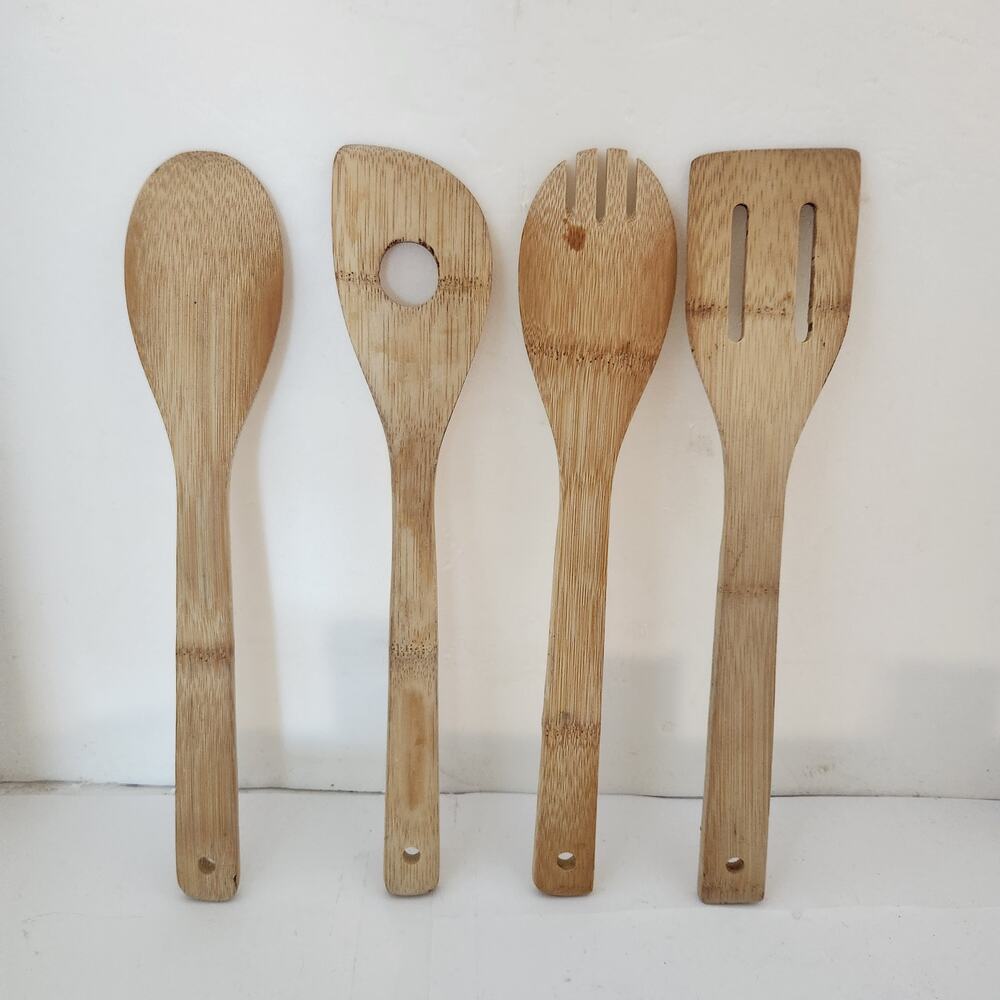 Nightmare before Christmas 4 piece Bamboo Utensil Wood burned